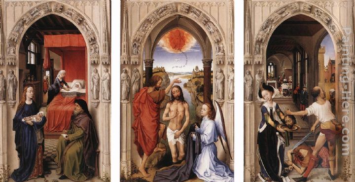 St John Altarpiece painting - Rogier van der Weyden St John Altarpiece art painting